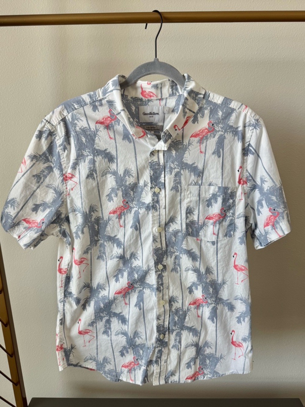GOODFELLOW Palm Tree & Flamingo Print Shirt